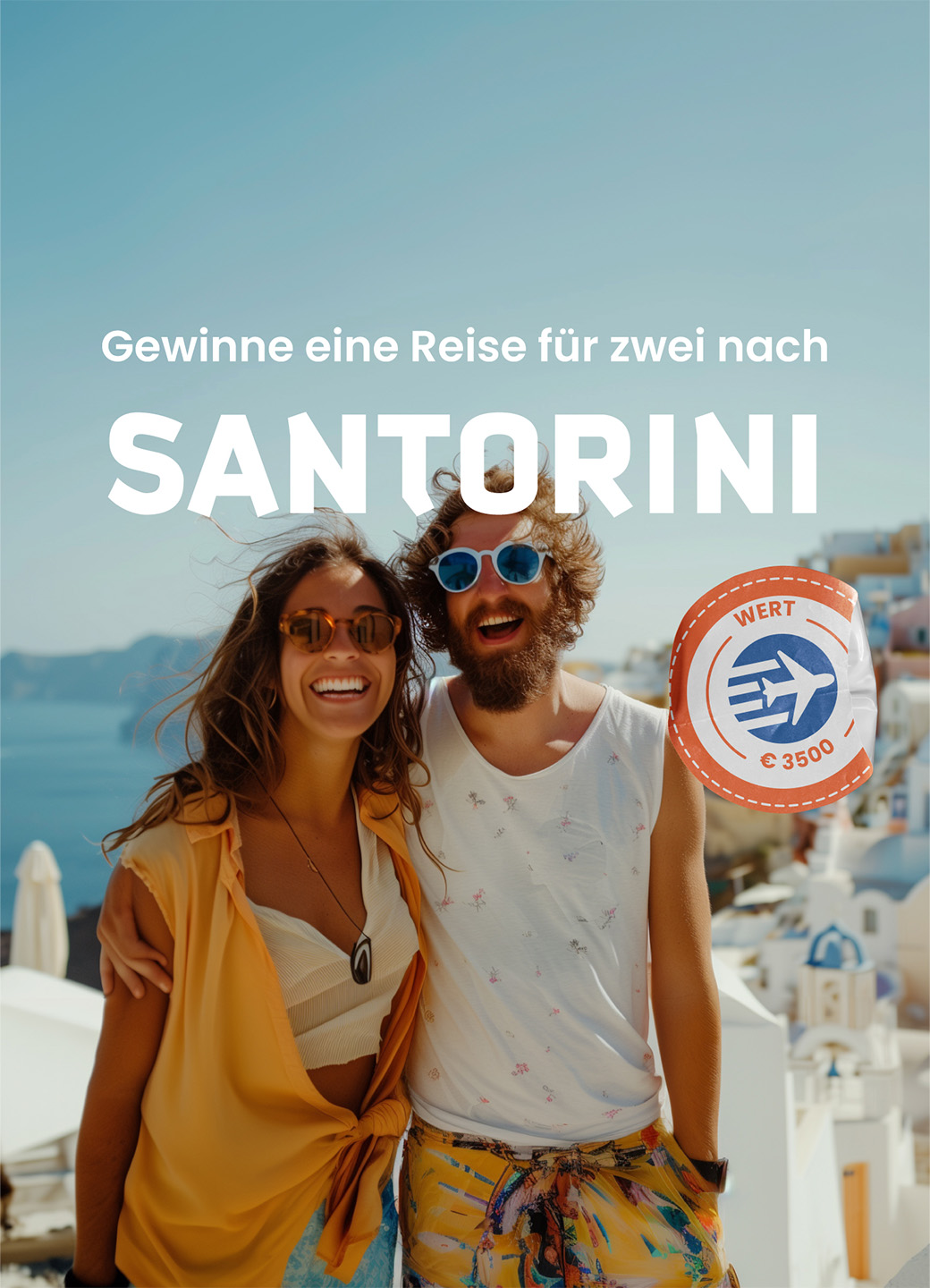 Ein Paar in Santorini